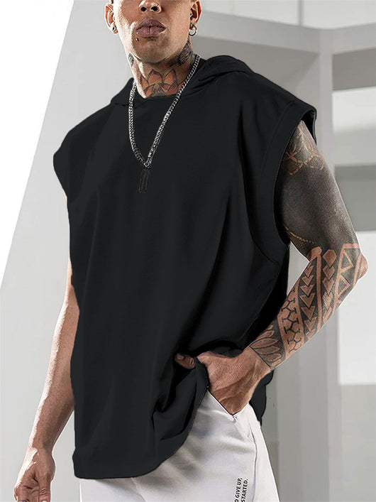 Chaleco Deportivo Holgado sin Mangas con Capucha para Hombre - Image 18