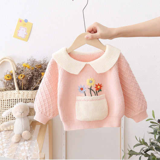 Suéter Tejido para Mujer Estilo Occidental con Flor en Solapa y Grosor Reforzado - Image 10
