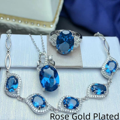 Traje London Blue con Incrustaciones de Plata 925 - Image 6