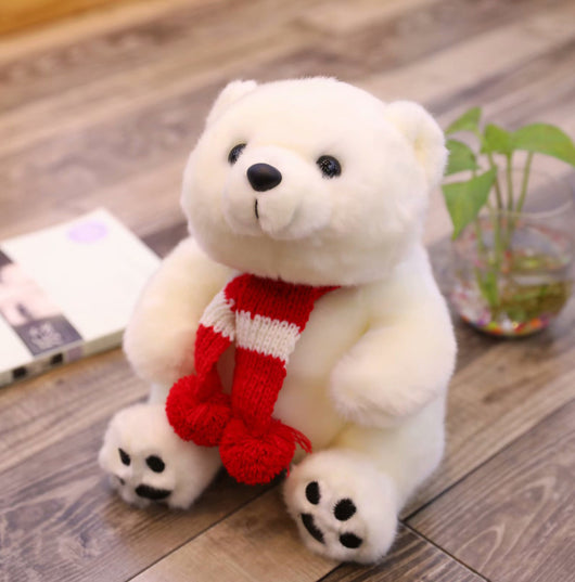 Peluche Adorable Oso Polar con Bufanda - Muñeco Ragdoll para Niños - Image 5