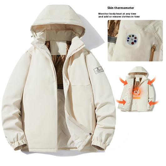 Chaqueta Impermeable Térmica con Sensor de Temperatura para Otoño e Invierno