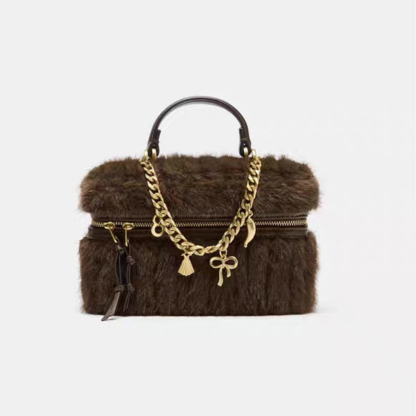 Bolsa Térmica Elegante con Cadena Decorativa - Estilo Europeo y Americano