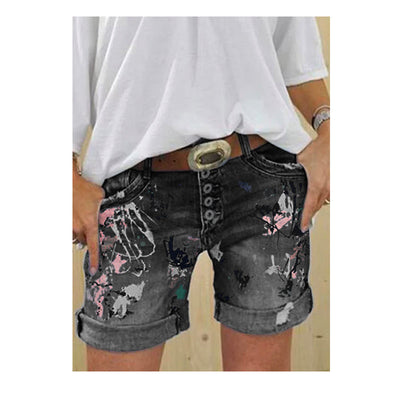 Shorts de Mezclilla Estampados Efecto Lavado - Image 8