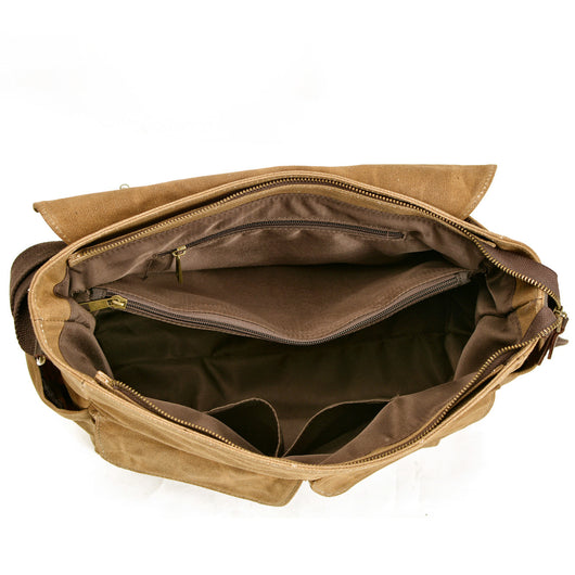 Bolsa Mensajera Retro para Hombre - Estilo Europeo Vintage con Compartimento para Laptop - Image 7