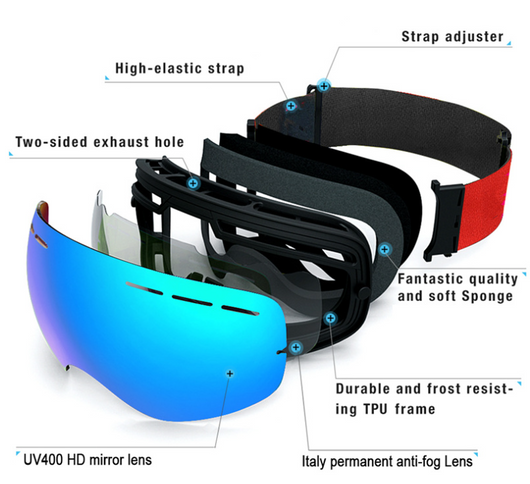 Gafas de Esquí HX18 Edge - Lentes Esféricas Grandes Antivaho - Image 10