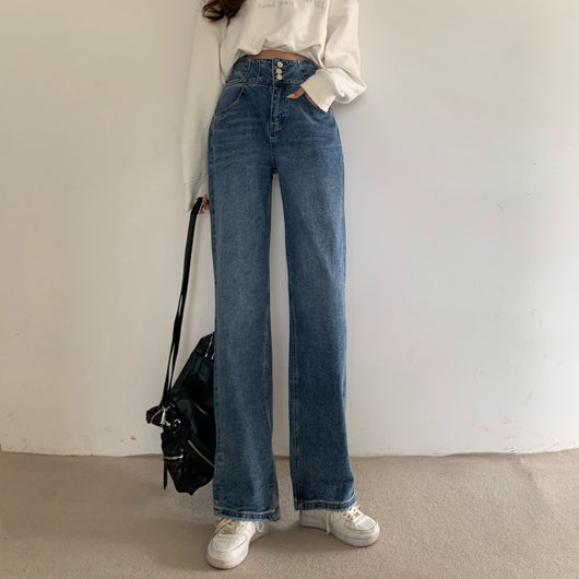Jeans Cintura Alta Mujer Sueltos Versátiles - Image 5