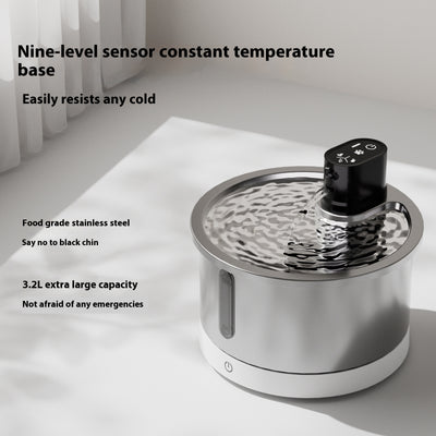 Fuente de Agua para Gatos Acero Inoxidable con Calentamiento Continuo - Image 2
