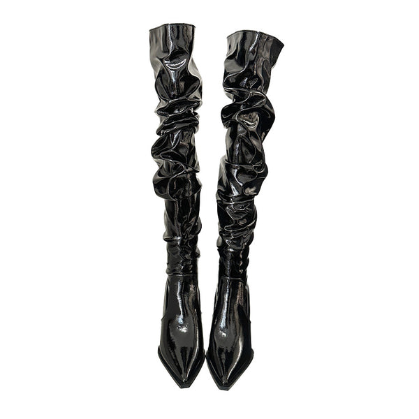 Botas Stiletto Over The Knee Estilo Texturizado Otoño - Image 5