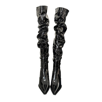 Botas Stiletto Over The Knee Estilo Texturizado Otoño - Image 5