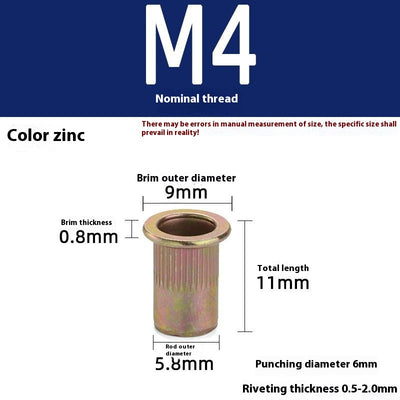 Tuerca Remachable Cabeza Plana Zinc Plateado - Image 8