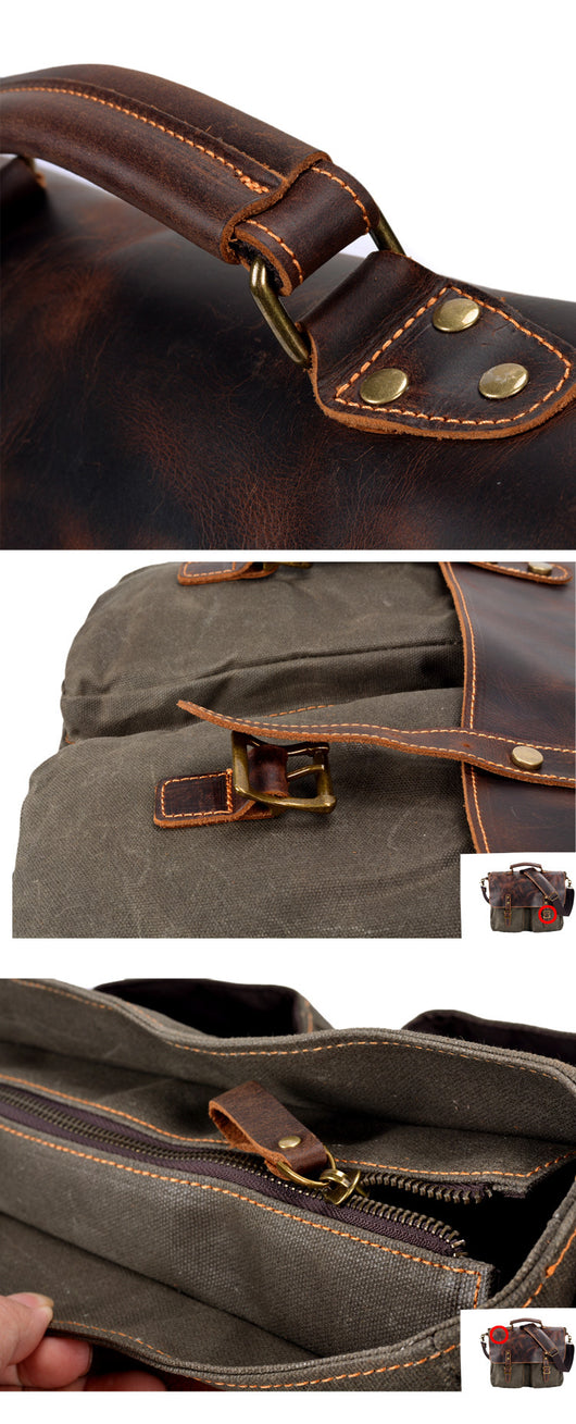 Maletín Profesional de Lona Impermeable con Detalles en Cuero - Image 20