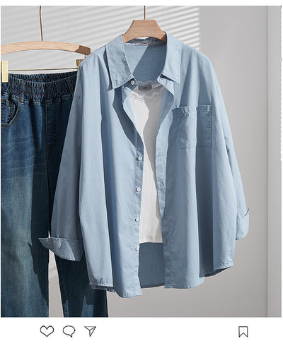 Camisa Casual de Algodón Talla Grande con Efecto Reductor - Image 11
