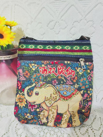 Bolso Bandolera Bordado Étnico con Elefante y Mariposa Estilo Chino - Image 60