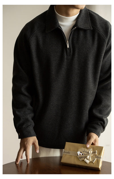 Suéter con Cierre Medio y Cuello Solapa para Hombre - Primavera Otoño - Image 17