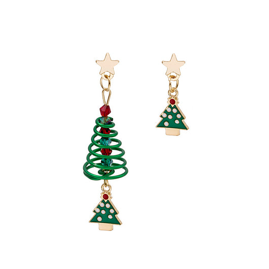 Aretes Espiral Asimétrica Navideña - Diseño Moderno y Elegante - Image 4