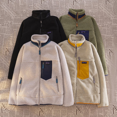 Chaqueta de Cordero Doble Faz Acolchada para Hombre