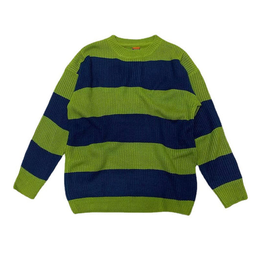 Suéter Holgado de Cuello Redondo con Rayas para Hombre - Estilo Casual Otoño Invierno - Image 8
