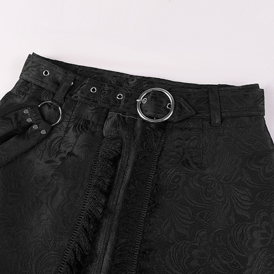 Falda Asimétrica Gótica Dark Rock Punk en Gris Ceniza - Image 9