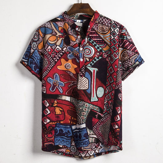 Camisa de Lino Manga Corta para Hombre - Image 29
