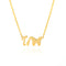 Butterfly pendant letter necklace U