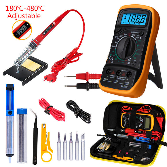 Kit Profesional de Soldadura con Multímetro Digital y Pantalla LED