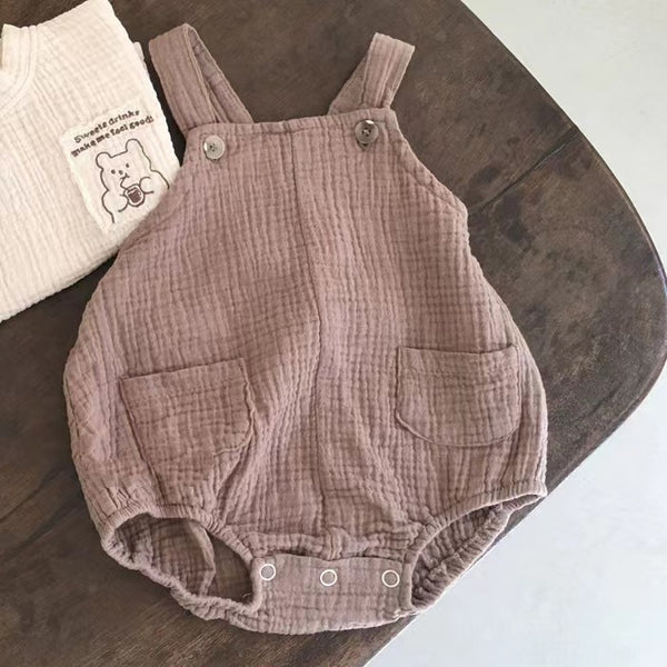 Conjunto Elegante para Bebé: Camisa de Manga Corta con Pantalón Tipo Tirantes Estilo Occidental