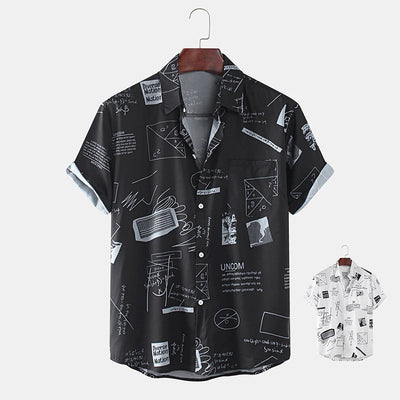 Camiseta Hombre Estampado Abstracto Cartoon con Bolsillo y Eslogan Divertido - Image 9