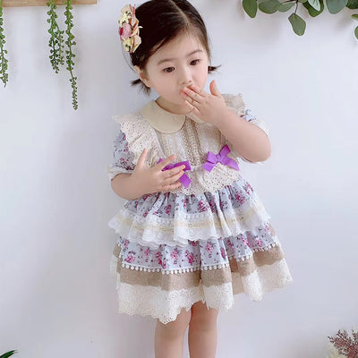 Vestido Princesa Floral Morado para Niñas - Image 6