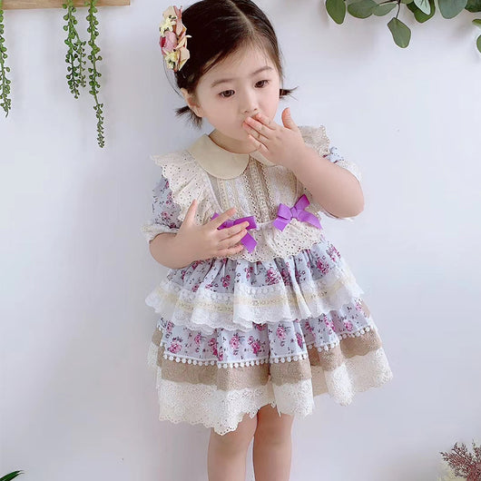 Vestido Princesa Floral Morado para Niñas - Image 6