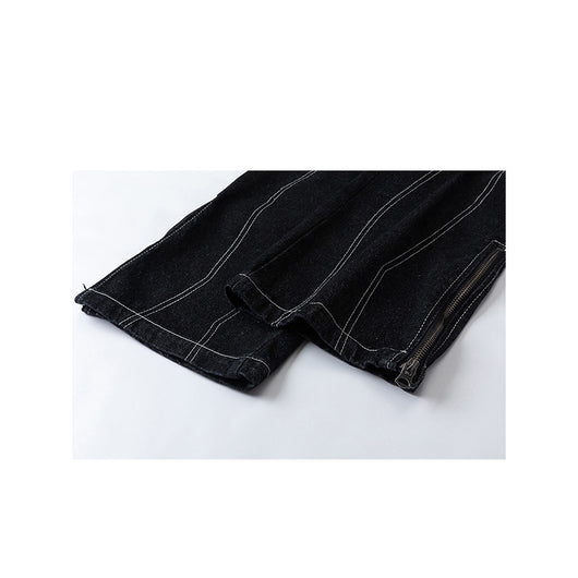 Pantalones Vaqueros Retro Holgados con Cierre Decorativo para Hombre y Mujer - Image 3