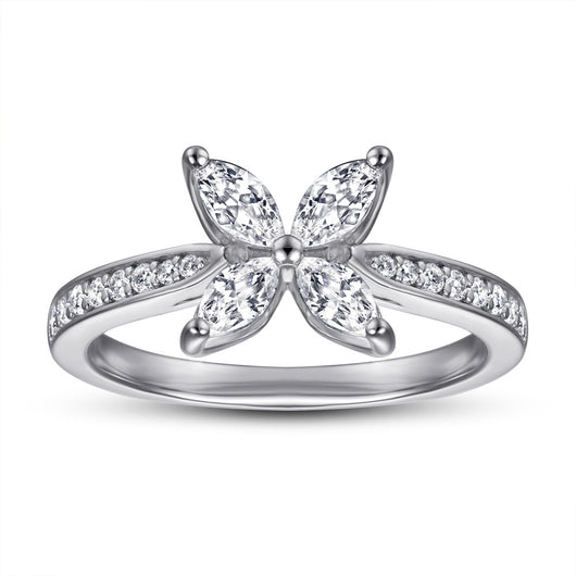 Anillo de Plata Esterlina 925 Gardenia con Circonita Ojo de Caballo para Mujer - Image 4