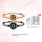 Couple Leather Rope Snake Bone Induction Interactive Bracelet Negro And Golden Estilo