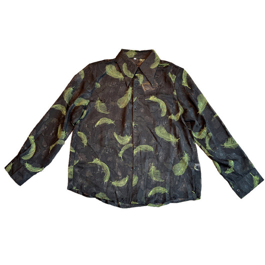 Camisa de Malla Transpirable con Bordados de Plumas - Protección Solar Elegante - Image 4