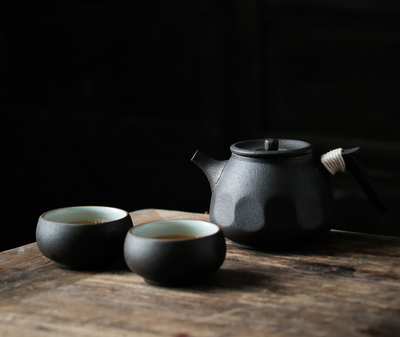 Juego de Té de Cerámica Negra Artesanal - Image 8