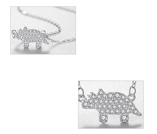 Collar de Plata 925 Rinoceronte Brillante con Diamantes Completos - Image 5