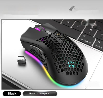 Ratón Inalámbrico Gaming con Diseño Hueco y Carga Luminosa - Image 3