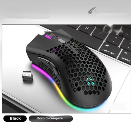 Ratón Inalámbrico Gaming con Diseño Hueco y Carga Luminosa - Image 3