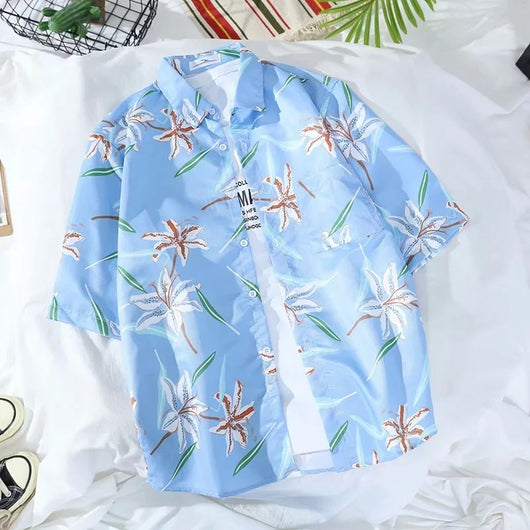 Camisa Estampada de Manga Corta para Hombre - Image 13