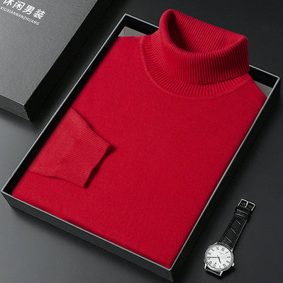 Suéter Cuello Alto para Hombre - Abrigo Básico Invierno Colores Sólidos - Image 8