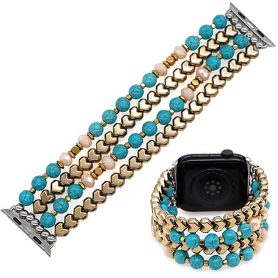 Correa de Reloj con Turquesa, Amatista y Oro - Diseño Artesanal - Image 4