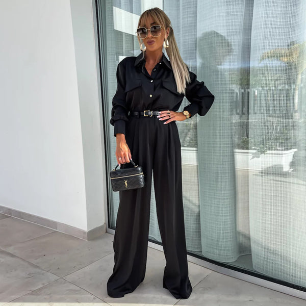 Conjunto de Camisa Manga Larga con Bolsillos Falsos y Pantalón Holgado - Image 6