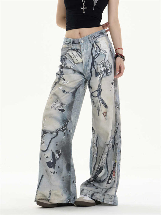 Pantalones Vaqueros Rectos de Pierna Ancha con Múltiples Bolsillos - Image 5