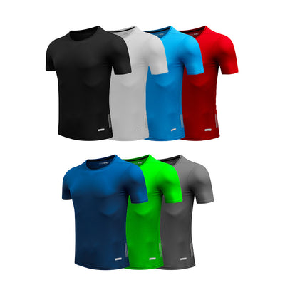 Smiling man wearing a black short sleeve crew neck t-shirt, ideal for sports and fitness activities. - Image 7