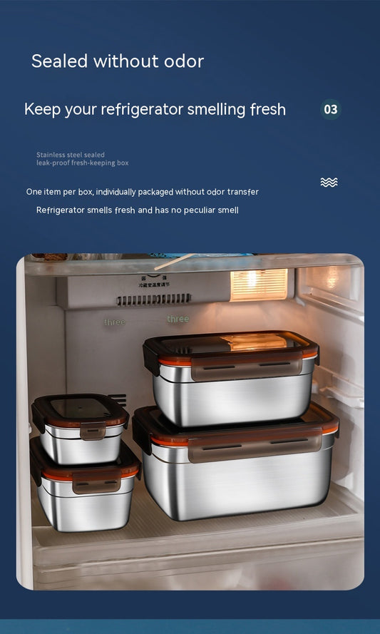 Contenedor Hermético de Acero Inoxidable para Refrigerador y Congelador - Image 2