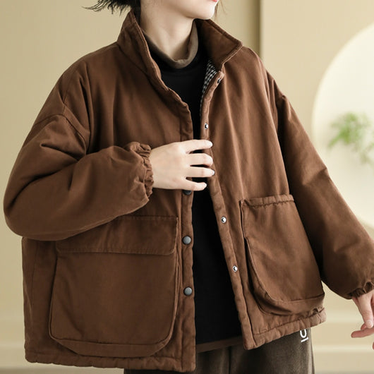 Abrigo Acolchado Talla Grande para Mujer con Bolsillos - Calidez y Comodidad