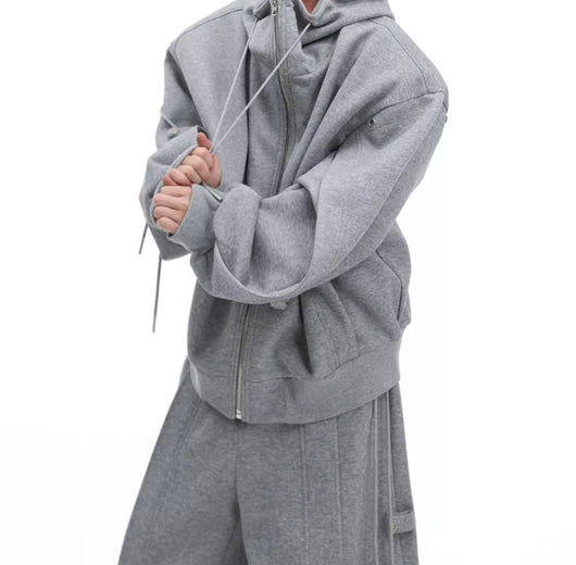 Sudadera con Capucha Oversize de Diseño Deconstruido y Cordón Ajustable - Image 17