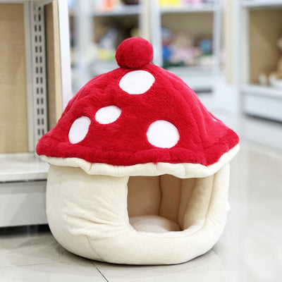Cama Acogedor para Gatos con Diseño de Hongos Peluche - Image 3