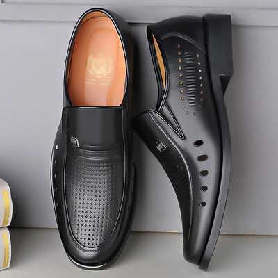 Sandalias de Cuero Respirable con Diseño Hueco - Zapatos Cómodos para Hombre