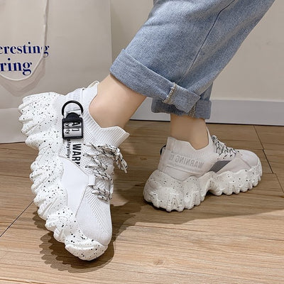 Zapatillas Deportivas Papá con Suela Gruesa y Tejido Volador - Image 8