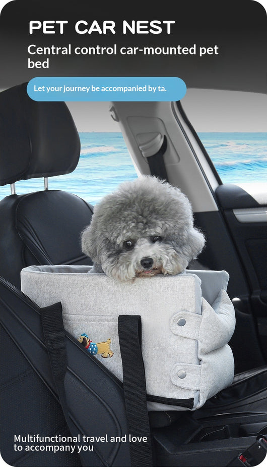 Cama Elevada para Perros Pequeños en Centro de Consola del Auto - Image 17
